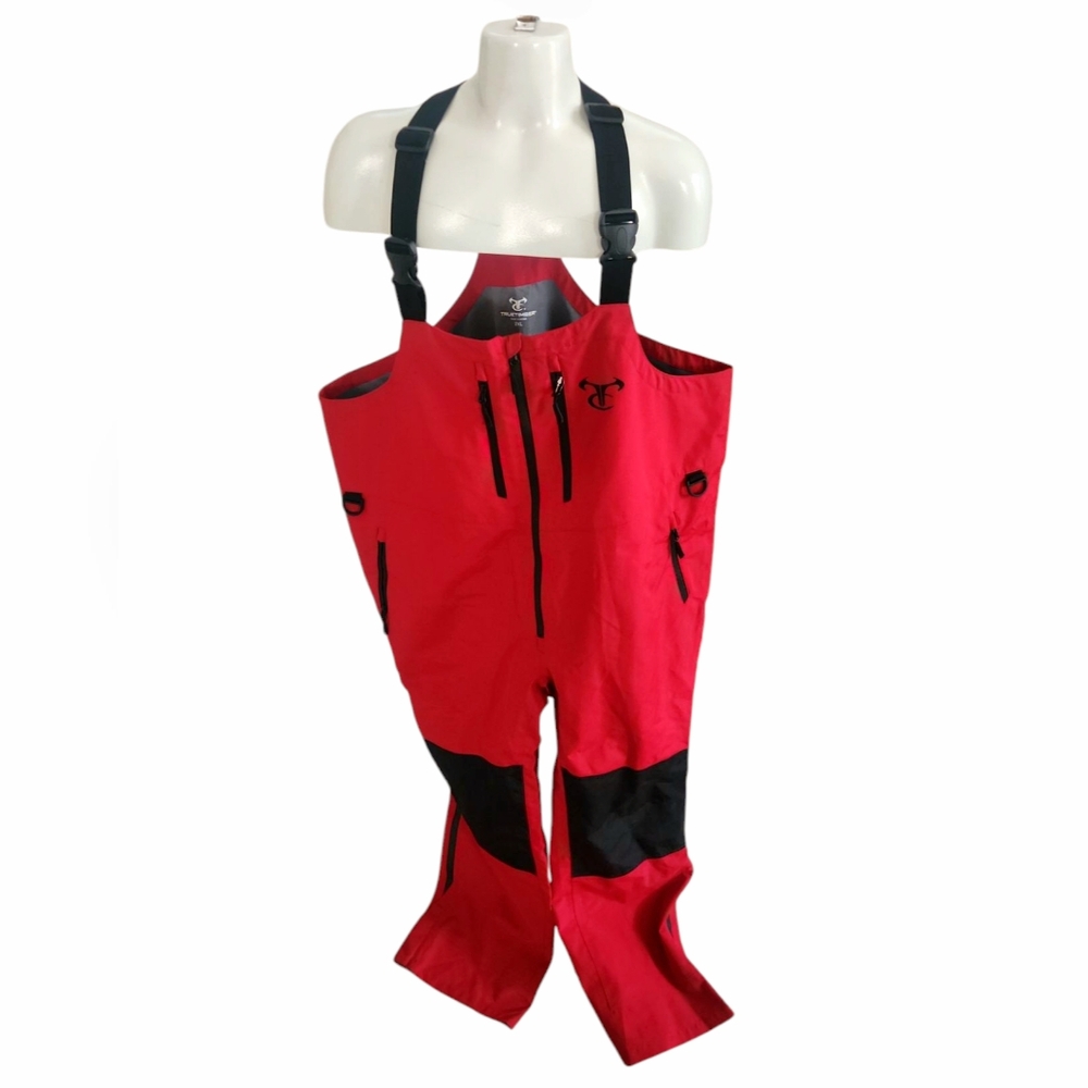 WaveTamer Bib Cardinal fishing Overalls waterproof breathable Men's Size 2XL Red